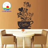 Decal dán tường coffe size lớn hoa văn độc đáo