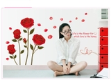 Decal dán tường hoa hồng tình yêu vĩnh cửu
