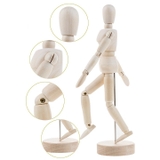 Mô hình người gỗ trang trí tạo nhiều dáng sinh động size lớn 30 cm và nhỏ 11,4 cm