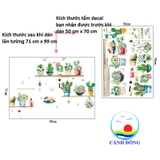 Decal dán tường khu vườn xanh combo trang trí đáng yêu