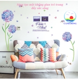 Giấy dán tường hoa cẩm tú cầu lãng mạn và đầy thơ mộng
