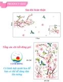 Giấy dán tường phong cảnh hoa đào nở rộ rực rỡ và đầy lãng mạn