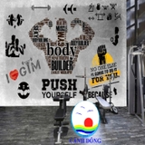 Decal Dán Tường Gym, Healthy Hiện Đại, Sang Trọng