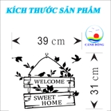 Giấy dán tường chữ WELCOME SWEET HOME tươi vui và tràn đầy sức sống