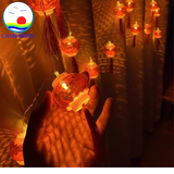 Dây đèn LED Lồng Đèn Đỏ Pin Năng Lượng Mặt Trời Cảnh Đông - Trang trí tết, trang trí quán, sự kiện ngoài trời, cây mai, đào, cửa, ngõ