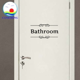 Decal dán cửa chữ TOILET - BARTHROOM