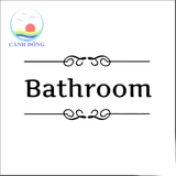 Decal dán cửa chữ TOILET - BARTHROOM