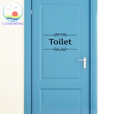 Decal dán cửa chữ TOILET - BARTHROOM