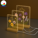 Tranh đèn led hoa khô -Bảng quét mã QR-Quà tặng sự kiện , trang trí Cảnh Đông -in thông tin theo yêu cầu