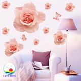 Decal dán tường hoa hồng hiện đại sang trọng