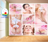 Tranh dán tường trang trí SPA lớn sẵn keo dán dễ in size theo yêu cầu