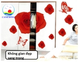 Decal dán tường hoa hồng hiện đại sang trọng