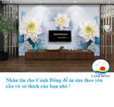 Decal dán tường hoa sen lớn sang trọng làm theo kích thước yêu cầu