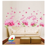 Giấy Dán Tường Hoa Đào Nở Rộ Xinh Tươi Và Tràn Đầy Sắc Màu