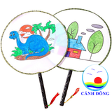 Quạt cầm tay trơn - Nhận vẽ tay tô màu , thêu , in nội dung theo yêu cầu đường kính 24 cm  ( nhắn tin cho shop khi cần làm theo yêu cầu)
