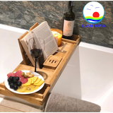 Khay gác bồn tắm tre cao cấp thư giãn gấp gọn tiện lợi - giá đỡ tre bồn tắm ngồi