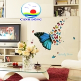 Decal dán tường bướm lãng mạn trang trí salon, spa, cửa hàng sang trọng dán được trên kính, gỗ