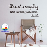 Giấy dán tường chữ The mind is everything - What you think, you become.