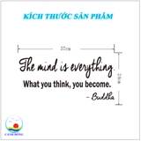 Giấy dán tường chữ The mind is everything - What you think, you become.