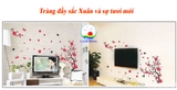 Giấy dán tường phong cảnh hoa đào chim Yến hỉ