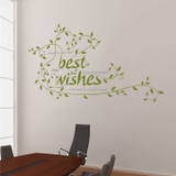 Decal dán tường Best Wishes lá xanh mang lại sự tươi mới cho không gian sống