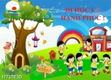 Tranh dán tường lớp học bé vui đến trường trang trí trường học đẹp xinh, ý nghĩa -   in theo size yêu cầu trên nhiều chất liệu - sẵn keo dán dễ