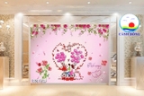 Decal dán tường tình yêu trang trí phòng vợ chồng, phòng cưới lãng mạn, sang trọng  - in theo size yêu cầu trên nhiều chất liệu - sẵn keo dán dễ