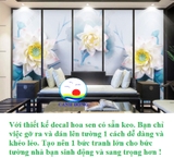 Decal dán tường hoa sen lớn sang trọng làm theo kích thước yêu cầu