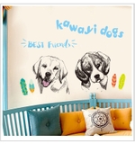 Giấy dán tường đôi cún dễ thương Kawaiyi Dogs