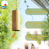 Chuông gió nhạc thiền Cảnh Đông - quà tặng thủ công tre - tặng kèm lá bồ đề thư pháp