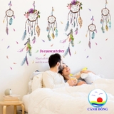 Decal dán tường dreamcatcher màu sắc sinh động