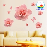 Decal dán tường hoa hồng hiện đại sang trọng