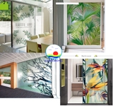 Decal dán kính mờ in logo, chữ, số, phong cảnh sang trọng in theo size yêu cầu trên nhiều chất liệu - sẵn keo dán dễ