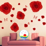 Decal dán tường hoa hồng hiện đại sang trọng
