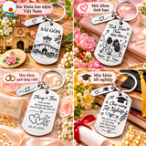 Móc khóa inox khắc mã QR , logo , khắc theo yêu cầu , quà tặng lưu niệm Cảnh Đông