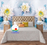 Decal dán tường hoa sen lớn sang trọng làm theo kích thước yêu cầu