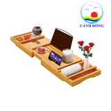 Khay gác bồn tắm tre cao cấp thư giãn gấp gọn tiện lợi - giá đỡ tre bồn tắm ngồi