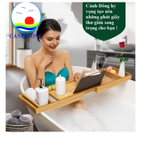 Khay gác bồn tắm tre cao cấp thư giãn gấp gọn tiện lợi - giá đỡ tre bồn tắm ngồi
