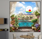 Decal dán tường vườn hoa ban công mở rộng không gian xanh, trang trí sang trọng - in theo size yêu cầu trên nhiều chất liệu - sẵn keo dán dễ