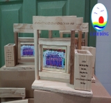 Đựng bút gỗ khung ảnh xoay 360 độc đáo sang trọng nhận in ảnh và khắc laser nội dung lên gỗ theo yêu cầu