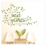 Decal dán tường Best Wishes lá xanh mang lại sự tươi mới cho không gian sống