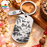 Móc khóa inox khắc mã QR , logo , khắc theo yêu cầu , quà tặng lưu niệm Cảnh Đông