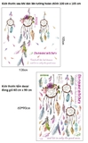 Decal dán tường hoạt hình đáng yêu combo cô gái bên cửa sổ và dreamcatcher