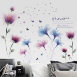 Decal dán tường combo hoa phòng ngủ lãng mạn - 3D sang trọng