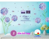 Giấy dán tường hoa cẩm tú cầu lãng mạn và đầy thơ mộng