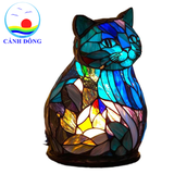 Đèn bàn trang trí con vật nghê thuật mosaic màu sắc, quà tặng ý nghĩa