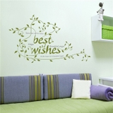 Decal dán tường Best Wishes lá xanh mang lại sự tươi mới cho không gian sống