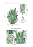 Decal dán tường thiên nhiên bụi lá xanh chùm lá rũ