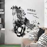 Decal dán tường trang trí ngựa HORSES phòng khách - phòng ngủ MÃ ĐÁO THÀNH CÔNG