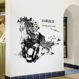 Decal dán tường trang trí ngựa HORSES phòng khách - phòng ngủ MÃ ĐÁO THÀNH CÔNG